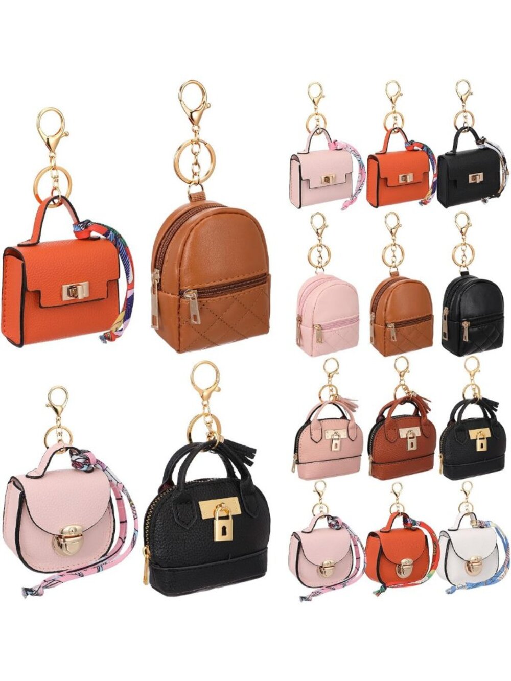 12 Pcs Mini Purse Keychain Set for Women & Girls | Cute Classic Accessories